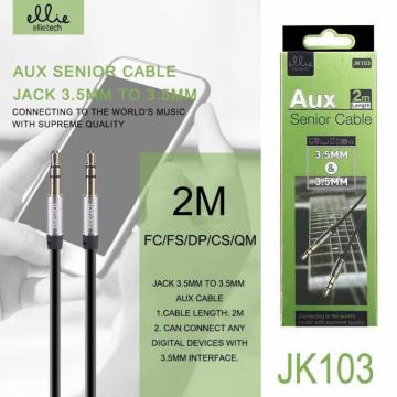 Ellietech JK103 Câble Audio Jack 3.5mm à 3.5mm 2M Noir